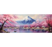 Monte Fuji Lago Diamond Painting Kit Completo, 220x80cm 5D Diamond Painting, DIY Pintura Diamante Cuadros Diamantes, Punto de Cruz Diamantes Manualidades, Salón Entrada Decoración de Pared Hogar, 182H