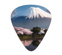 Monte Fuji - Púas de guitarra a principios de primavera, paquete de 12 púas de grosor surtido, 0,46 mm, 0,71 mm, 0,96 mm, tamaño mediano, fino, pesado, estilo celuloide, para guitarra acústica y