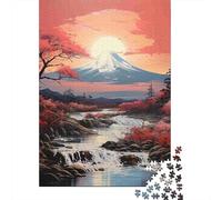 Monte Fuji Puesta del Sol Rompecabezas 1000 Piezas Juego Familiar Coloridos Adultos Desafío Imposible Regalo Mujer 38x26cm/1000pcs