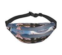 Monte Fuji - Riñonera grande para viajes, a la moda, para deportes, correr, ciclismo, viajes, pesca, para niños, color negro, talla única
