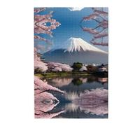 Monte Fuji - Rompecabezas de madera de 1000 piezas, actividades familiares relajantes para adultos, rompecabezas de paisaje colorido en caja de plástico, regalo de decoración del hogar