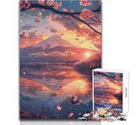 Monte Fuji Sakura Sunset - Rompecabezas de 1000 Piezas, Juego de Aprendizaje para Practicar Habilidades, Regalo considerado para Momentos Felices, tamaño 38x26cm