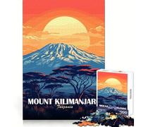 Monte Kilimanjaro Tanzania Paisaje Arte Adultos Rompecabezas 1000 Piezas Pensar Entrenamiento Luz Recreación Bordes Definidos Regalo Pensado (38x52cm)