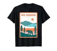 Monte Rainier Parque Nacional Montaña Y Oso Retro Exterior Camiseta