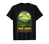 Monte Rainier Vintage Parque Nacional de Washington Senderismo Natur Camiseta