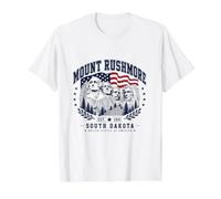 Monte Rushmore Presidente USA Flag Souvenirs Dakota del Sur Camiseta gráfica económica, Hombre, Blanco, XL