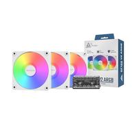 MONTECH GF120 V2 ARGB Ventilador de caja de 120 mm, diseño elegante y minimalista, alto flujo de aire, rodamiento hidráulico, rendimiento silencioso, iluminación ARGB vibrante, paquete 3 en 1 con hub