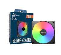 MONTECH GF120R V2 ARGB Ventilador de caja de 120 mm, diseño elegante y minimalista, alto flujo de aire, rodamiento hidráulico, rendimiento silencioso, iluminación ARGB vibrante, hoja inversa, negro