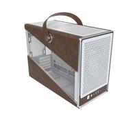 Montech Heritage - Funda MicroATX de vidrio templado/cuero blanco
