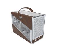 MONTECH Heritage mATX, chasis Compacto de Cuero para Juegos con Micro Factor de Forma con diseño de Mango Distintivo, soporta Las últimas GPU, Fuente de alimentación ATX, AIO de 360 mm, 4