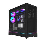 Montech HS01, ATX Mid-Tower PC Case, Gaming PC, Alto Flujo de Aire, diseño Reversible, Panel Frontal de Malla, diseño de hundimiento, Paneles sin Herramientas, Negro