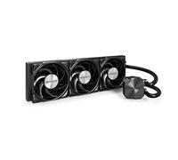 MONTECH HyperFlow Silent 360 Black - Enfriador líquido AIO ultrasilencioso, bomba de 3100 rpm, ventiladores silenciosos triples, radiador de alta eficiencia para una disipación de calor superior