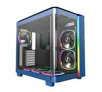 MONTECH, King 95 Pro Caja de Juego de PC ATX de Doble cámara con Alto Flujo de Aire, Paneles sin Herramientas, Frontal de Vidrio Templado Curvo Robusto, Seis Ventiladores ARGB PWM preinstalados con