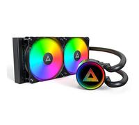MONTECH Lightflow ARGB 240 Black - Enfriador líquido AIO ultrasilencioso, bomba de 3100 rpm, ventiladores silenciosos triples, radiador de alta eficiencia para una disipación de calor superior