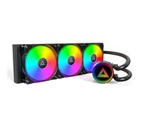 MONTECH Lightflow ARGB 360 Black - Enfriador líquido AIO ultrasilencioso, bomba de 3100 rpm, ventiladores silenciosos triples, radiador de alta eficiencia para una disipación de calor superior