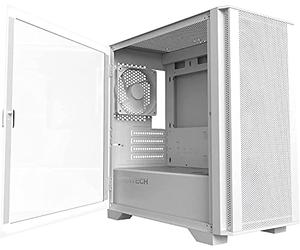 Montech Malla diamontada única/Flujo de Aire súper Alto/Vidrio extraíble/E-ATX/ATX/Micro-ATX/Mini-ITX/Estuche para computadora para Juegos (Air 100 Lite, White)