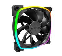 Montech RX 120 ARGB Ventilador invertido 1600PWM, durabilidad de gama alta, rendimiento silencioso y impresionante diseño ARGB (120 mm, negro)