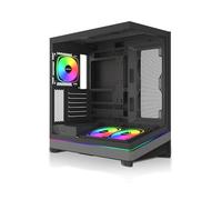 MONTECH Sky 3 ATX - Carcasa para PC, Vidrio panorámico, Flujo de Aire Ajustable, diseño Personalizado, Soporte de radiador de 360 mm, Ventiladores ARGB PWM de 3 x 120 mm preinstalados, construcción