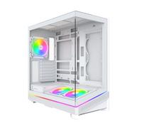 MONTECH Sky 3 ATX - Carcasa para PC, Vidrio panorámico, Flujo de Aire Ajustable, diseño Personalizado, Soporte de radiador de 360 mm, Ventiladores ARGB PWM de 3 x 120 mm preinstalados, construcción