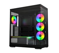 MONTECH TG3 Panoramic ATX - Funda para PC, lista para conexión trasera y 4 | Escaparate escalonado, GPU de 430 mm y espacio de refrigeración de 180 mm, soporte de radiador de 360 mm, tipo C