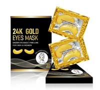 Montegoni 20 pares de almohadillas para los ojos de oro de 24 K - Colágeno y ácido hialurónico antiojeras, antiojeras, hinchazón y arrugas - Parches hidratantes de gel antiedad para hombres y mujeres