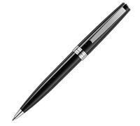 Montegrappa Armonia ISA1RBAC - Bolígrafo de resina y acero inoxidable en color negro, con mecanismo giratorio, longitud: 13,8 cm
