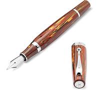 Montegrappa Mia Flaming Heart ISMIA2I6 - Pluma estilográfica (resina y acero inoxidable, grosor del plumín F, longitud: 14 cm), color rojo y marrón