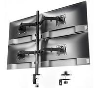 monTEK Soporte de Monitor para 4 monitores para de hasta 17-32 Pulgadas | Draagvermogen van 10 kg per arm, volledig verstelbare bureausteun, stabiele monitorarm met C-klem en doorvoerbevestiging