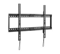 monTEK Soporte de pared fijo de alta resistencia para televisores de 37 a 86 pulgadas, perfil bajo de 28 mm, soporta hasta 75 kg, bordes anticaídas y cables de tracción, fácil instalación en 3 pasos