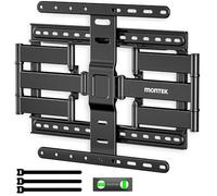 monTEK Soporte de pared ultra delgado para la mayoría de televisores de 37 a 75 pulgadas, soporte de TV de 27 mm de grosor, soporte de TV totalmente móvil orientable, 6 brazos, máx. VESA 400 x 400 mm