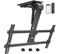 monTEK Soporte de techo eléctrico para TV de 43 a 86 pulgadas, soporte eléctrico para TV motorizado, para techos planos e inclinados, hasta 45 kg de capacidad de carga, mando a distancia/aplicación