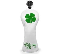 Montela Golf Fundas para Palos de Golf Lucky Clover, Cubierta de Madera para Cabeza de Fairway, Cubierta híbrida de Cuero, 3 Fundas de Madera para Cabeza de Golf para Scotty Cameron Taylormade