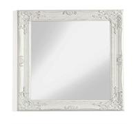 MONTEMAGGI Espejo de Pared con Marco Rectangular de Madera, Blanco, Cuadrado, 62 x 4 x 72 cm