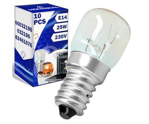 MONTERAL 10 Piezas Bombilla E14 para Horno 25W 230V 300°С con Código Original 00032196 032196 para Bosch para Balay para Siemens 82461076 para Smeg