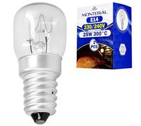 MONTERAL 2 Piezas Bombilla E14 para Horno 230/240V 25W 300°С con Código Original 00032196 032196 82461076 para Bosch para Smeg