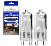 MONTERAL 2 Piezas Halógena Bombilla G9 para Horno 40W 230V 300°С - Bombilla Horno con Código Original 8085641028 387461740 para AEG para Electrolux para Zanussi