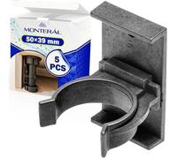 MONTERAL 5 Piezas Pinzas Zocalo Cocina 50x39 mm para Patas para Muebles - Realizzato in Resistente Plástico Color Negro - Garantía de 10 Años