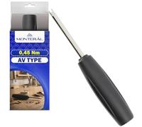 MONTERAL Dinamométrica Llave Obus para Válvulas Neumaticos con Par 0,45 Nm - Llave para Obus Valvula Neumáticos Tipo AV - Herramienta Adecuada para Valvula Rueda Coche Válvulas Bicicletas