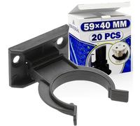 MONTERAL Juego de 20 Piezas Pinzas Zocalo Cocina para Patas para Muebles - Hecho de Plástico Color Negro - Garantía de 10 Años