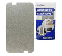 MONTERAL Placa Mica Microondas 129x72x1 mm con Código Original 5028060200/9 50280602009 para AEG para Electrolux para Juno para Zanussi - Garantía de 10 Años