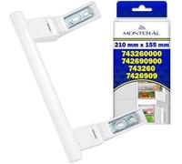MONTERAL Tirador Frigorifico Universal 210 mm Tapones Orificios para Montaje 155 mm con Código Original 7432600 7426942 7432716 para Liebherr - Garantía de 10 Años