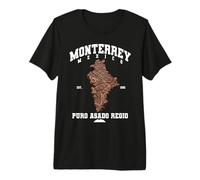 Monterrey Nuevo León Carne Asada Carne Mapa Mexicano Grill Camiseta Premium