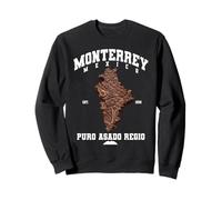 Monterrey Nuevo León Carne Asada Carne Mapa Mexicano Grill Sudadera