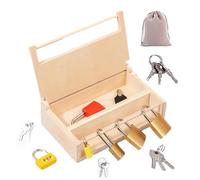 montesori Lock Set - Bloqueo De Madera Y Juguete De Llave, Herramientas De Aprendizaje Educativo | Constructor De Habilidades Prácticas, Diseño Seguro Para Niños, Juguete De Desarrollo Cognitivo, Jue