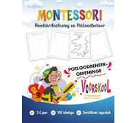 Montessori Aktiwiteitsboek vir Voorskool Afrikaans Handskrifoefening en Potloodbeheer vir Kinders 3-5 Jaar: Voorskryf-strepe en lyne | Fynmotoriese ... | 108 bladsye | Sertifikaat ingesluit