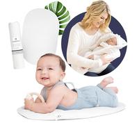 Montessori Baby Topponcino | Diseño Montessori auténtico multifuncional | Almohada de apoyo simple para recién nacidos que sostiene y alimenta al bebé | Tapete limpio para bebé (original, blanco puro)