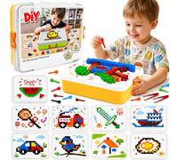 Montessori - Juego de puzzle de mosaico, a partir de 3, 4, 5 años | Juego de colores para niños, regalo de Navidad, Halloween, 3, 4, 5, 6, 7 años, para niños y niñas, juguete de habilidades