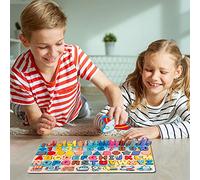 Montessori - Juguete educativo para niños de madera Montessori - Puzzle de números y alfabeto - Montessori - Juego de bloques de modelo, juguete educativo - Preescolar - Regalo para niños