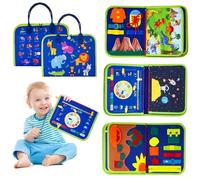 Montessori - Juguete para niños a partir de 1, 2, 3, 4 años, regalo para niños, niñas, bebé, sensorial, juguete de motricidad, juguete educativo básico para coche, avión, viaje - azul