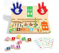 Montessori Juguetes educativos a partir de 3, 4, 5 años, 2 en 1 laberinto magnético y matemáticas, juguete Montessori con dedos, juguete de madera, juego de aprendizaje a partir de 3 años, regalo de